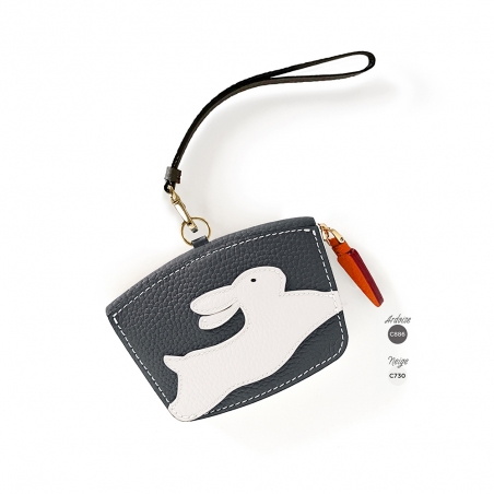'En L'Air Monnaie Lièvre' Nappa Leather Wallet Ardoise