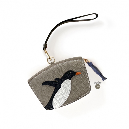 'En L'Air Monnaie Pingouin'  Nappa Leather Wallet Elephant Grey