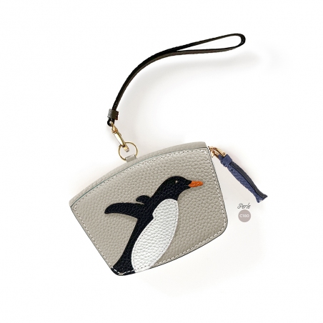 'En L'Air Monnaie Pingouin'  Nappa Leather Wallet Pearl Grey
