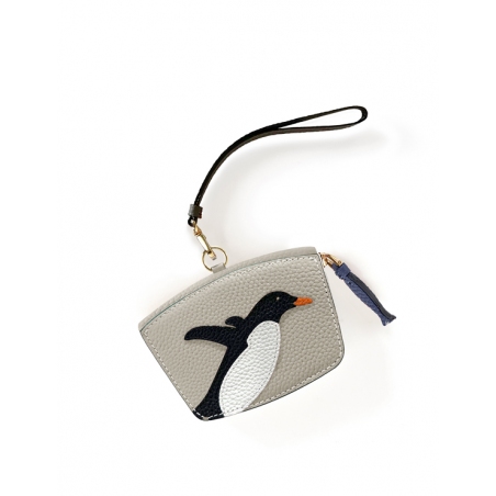'En L'Air Monnaie Pingouin'  Nappa Leather Wallet Pearl Grey