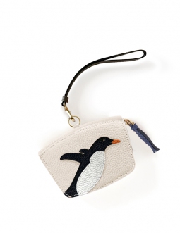 'En L'Air Monnaie Pingouin'  Nappa Leather Wallet Cream