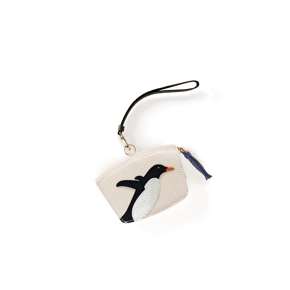 'En L'Air Monnaie Pingouin'  Nappa Leather Wallet Cream