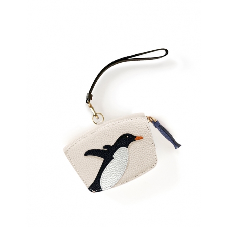 'En L'Air Monnaie Pingouin'  Nappa Leather Wallet Cream