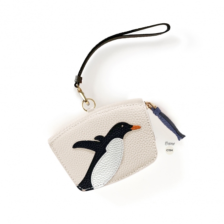 'En L'Air Monnaie Pingouin'  Nappa Leather Wallet Cream