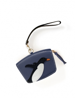 Monnaie Pingouin' Porte Monnaie Cuir Nappa Marine