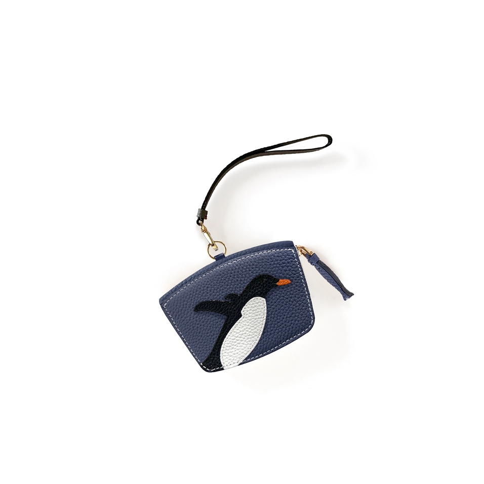 Monnaie Pingouin' Porte Monnaie Cuir Nappa Marine
