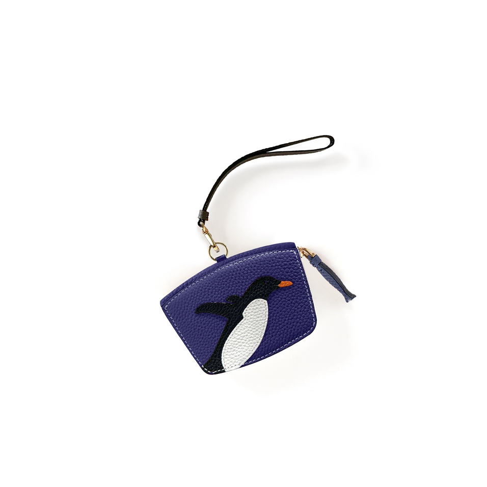 'En L'Air Monnaie Pingouin'  Nappa Leather Wallet Deep Blue