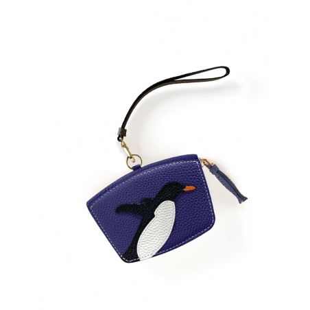 'En L'Air Monnaie Pingouin'  Nappa Leather Wallet Deep Blue