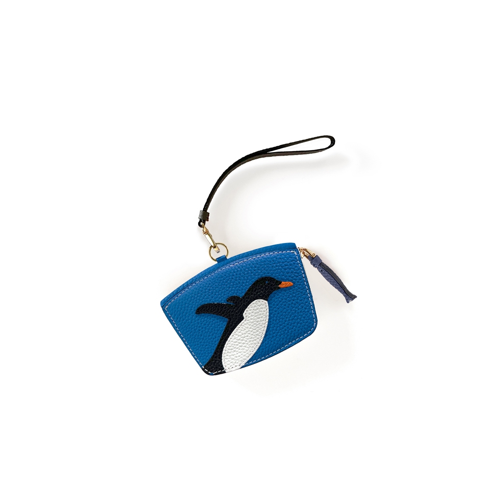 'En L'Air Monnaie Pingouin'  Nappa Leather Wallet Cyan