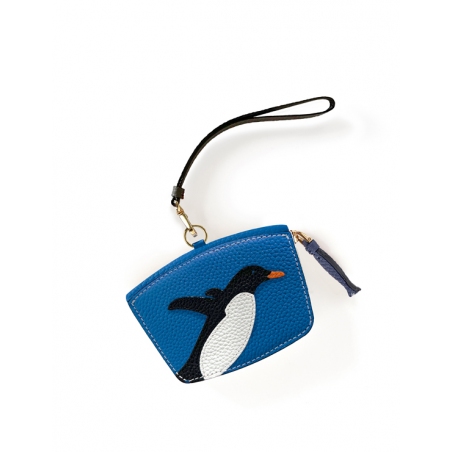 'En L'Air Monnaie Pingouin'  Nappa Leather Wallet Cyan
