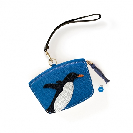 'En L'Air Monnaie Pingouin'  Nappa Leather Wallet Cyan