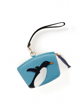 'En L'Air Monnaie Pingouin'  Nappa Leather Wallet Sky Blue