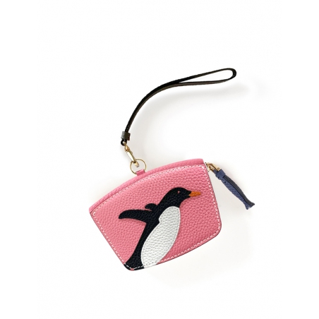 'En L'Air Monnaie Pingouin'  Nappa Leather Wallet Rose