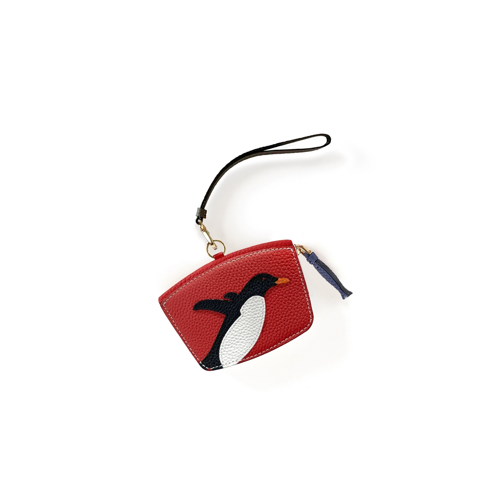 'En L'Air Monnaie Pingouin'  Nappa Leather Wallet Red