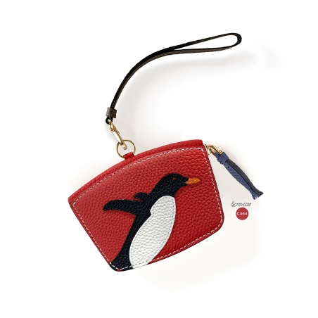 'En L'Air Monnaie Pingouin'  Nappa Leather Wallet Red