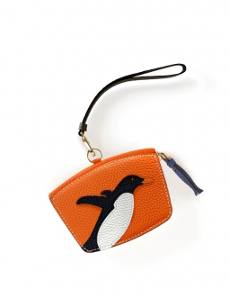 'En L'Air Monnaie Pingouin'  Nappa Leather Wallet Orange