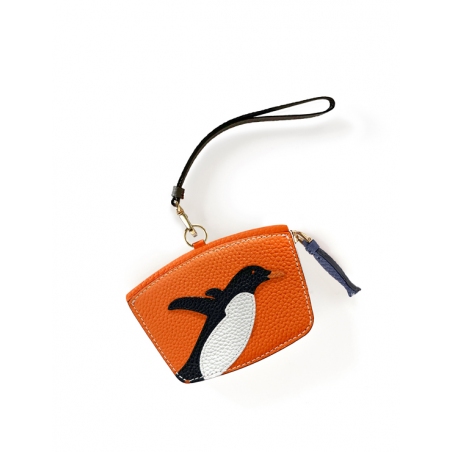 'En L'Air Monnaie Pingouin'  Nappa Leather Wallet Orange