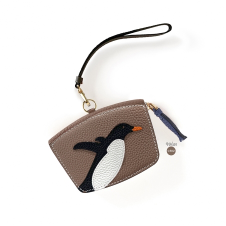 'En L'Air Monnaie Pingouin'  Nappa Leather Wallet Volcan