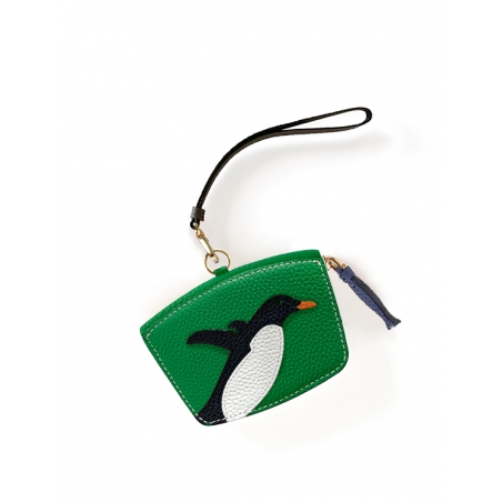 'En L'Air Monnaie Pingouin'  Nappa Leather Wallet Green