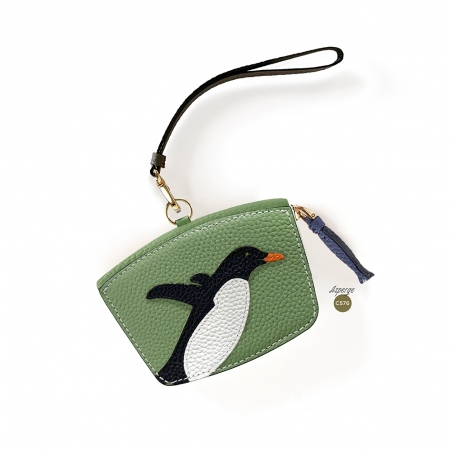'En L'Air Monnaie Pingouin'  Nappa Leather Wallet Asperge