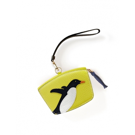 'En L'Air Monnaie Pingouin'  Nappa Leather Wallet Paille
