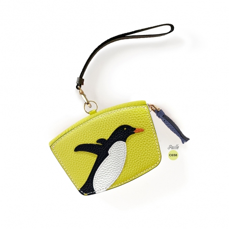 'En L'Air Monnaie Pingouin'  Nappa Leather Wallet Paille