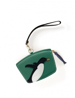 'En L'Air Monnaie Pingouin'  Nappa Leather Wallet Vert Pin