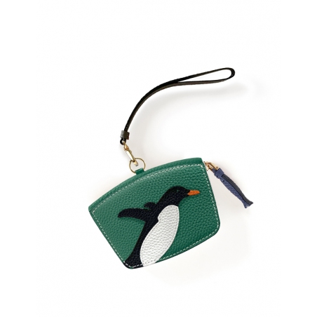 'En L'Air Monnaie Pingouin'  Nappa Leather Wallet Vert Pin