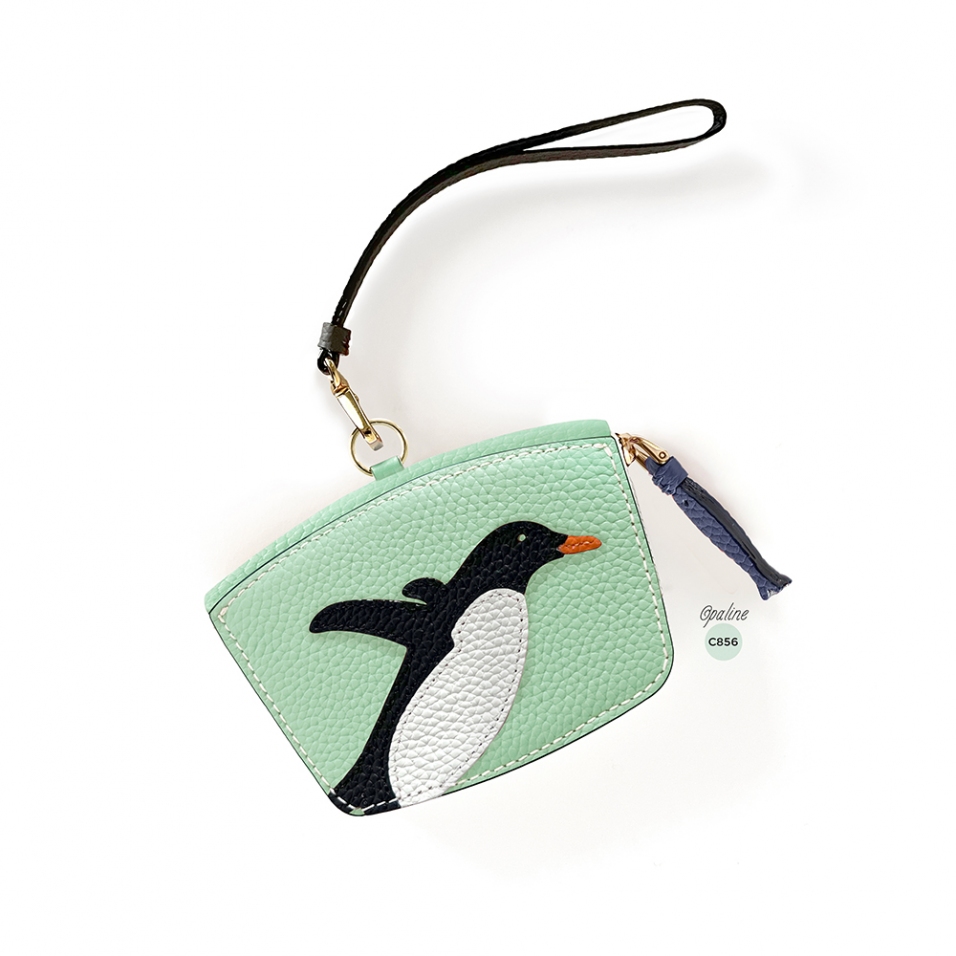 'En L'Air Monnaie Pingouin' Porte Monnaie Cuir Nappa Opaline