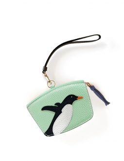 'En L'Air Monnaie Pingouin' Porte Monnaie Cuir Nappa Opaline