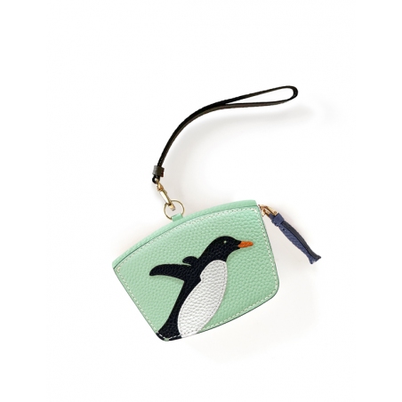 'En L'Air Monnaie Pingouin' Porte Monnaie Cuir Nappa Opaline