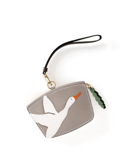 'En L'Air Monnaie Oie' Nappa Leather Wallet Pearl Grey