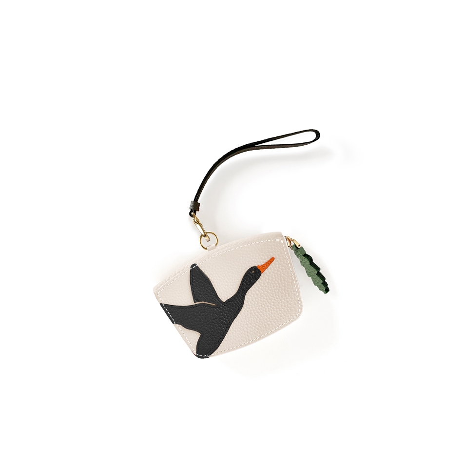 'En L'Air Monnaie Oie' Nappa Leather Wallet Cream