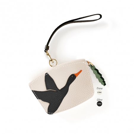 'En L'Air Monnaie Oie' Nappa Leather Wallet Cream