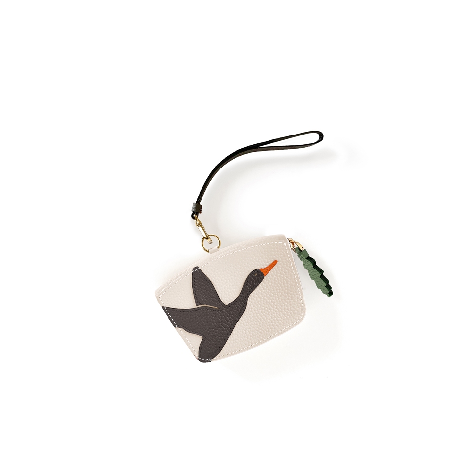'En L'Air Monnaie Oie' Nappa Leather Wallet Cream