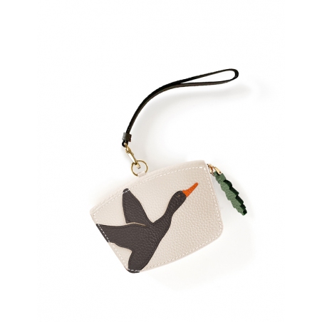 'En L'Air Monnaie Oie' Nappa Leather Wallet Cream