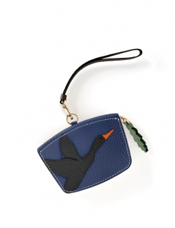 'En L'Air Monnaie Oie' Porte Monnaie Cuir Nappa Marine