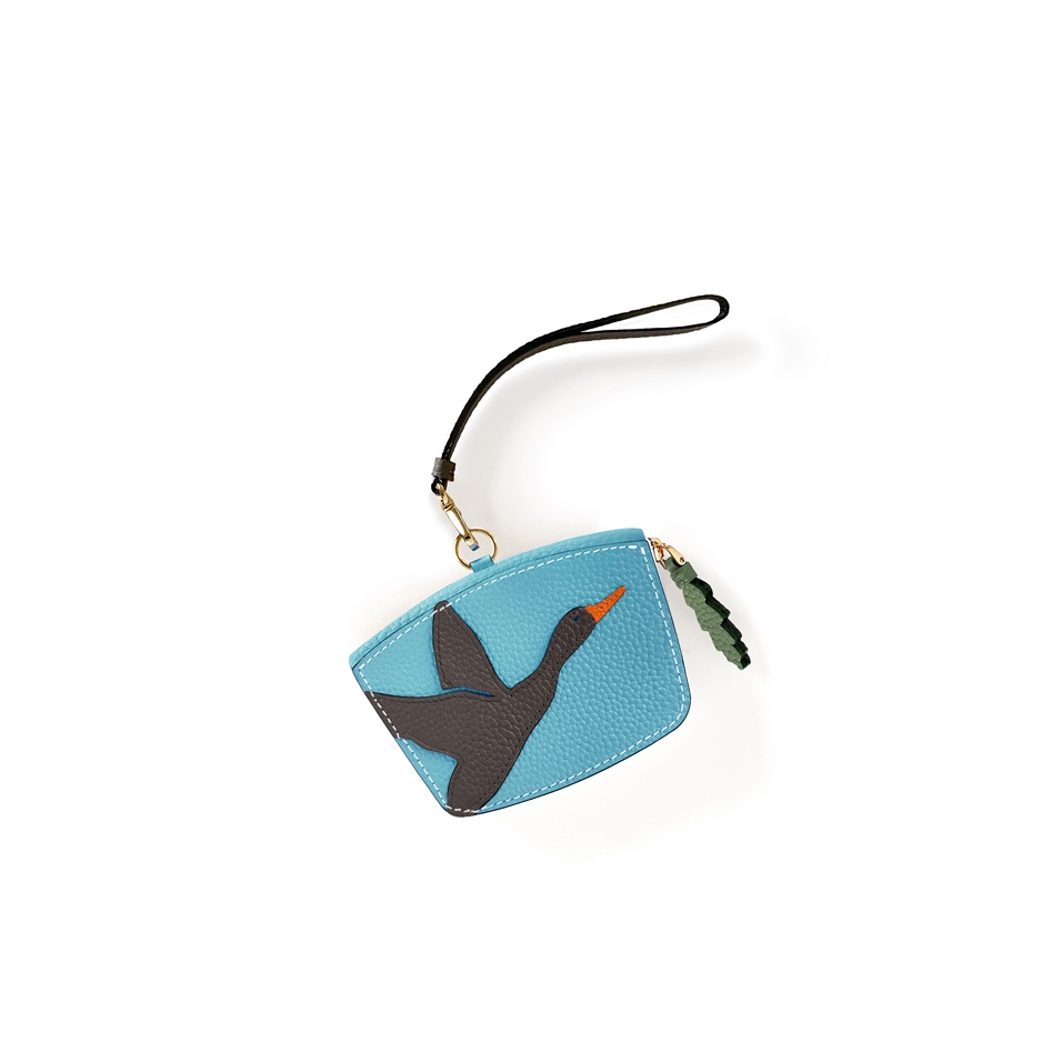'En L'Air Monnaie Oie' Nappa Leather Wallet Sky Blue