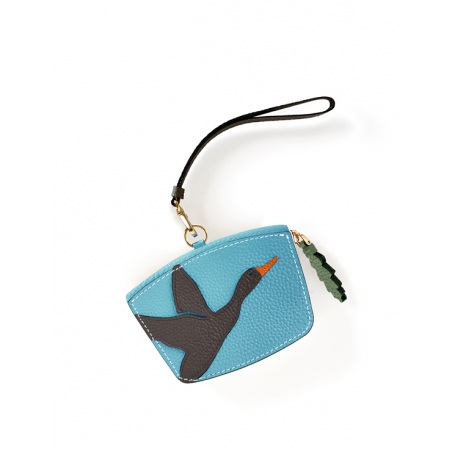 'En L'Air Monnaie Oie' Nappa Leather Wallet Sky Blue