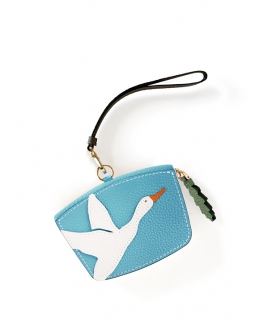 'En L'Air Monnaie Oie' Nappa Leather Wallet Sky Blue