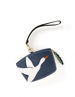 'En L'Air Monnaie Oie' Nappa Leather Wallet Night Blue