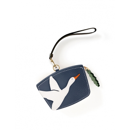 'En L'Air Monnaie Oie' Nappa Leather Wallet Night Blue