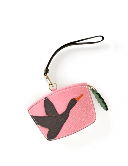 'En L'Air Monnaie Oie' Porte Monnaie Cuir Nappa Rose Poudré