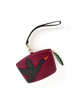 'En L'Air Monnaie Lièvre' Nappa Leather Wallet Dark Red