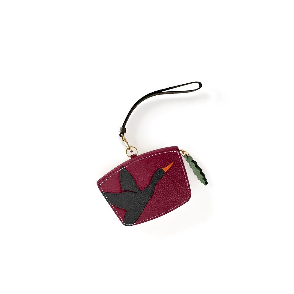 'En L'Air Monnaie Lièvre' Nappa Leather Wallet Dark Red