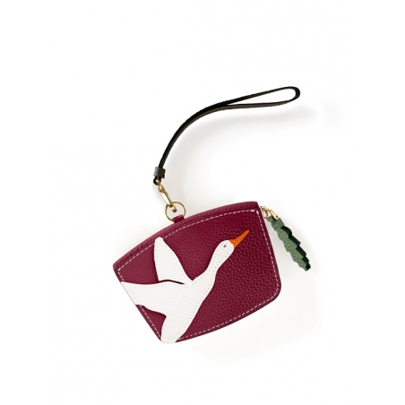 'En L'Air Monnaie Lièvre' Nappa Leather Wallet Dark Red