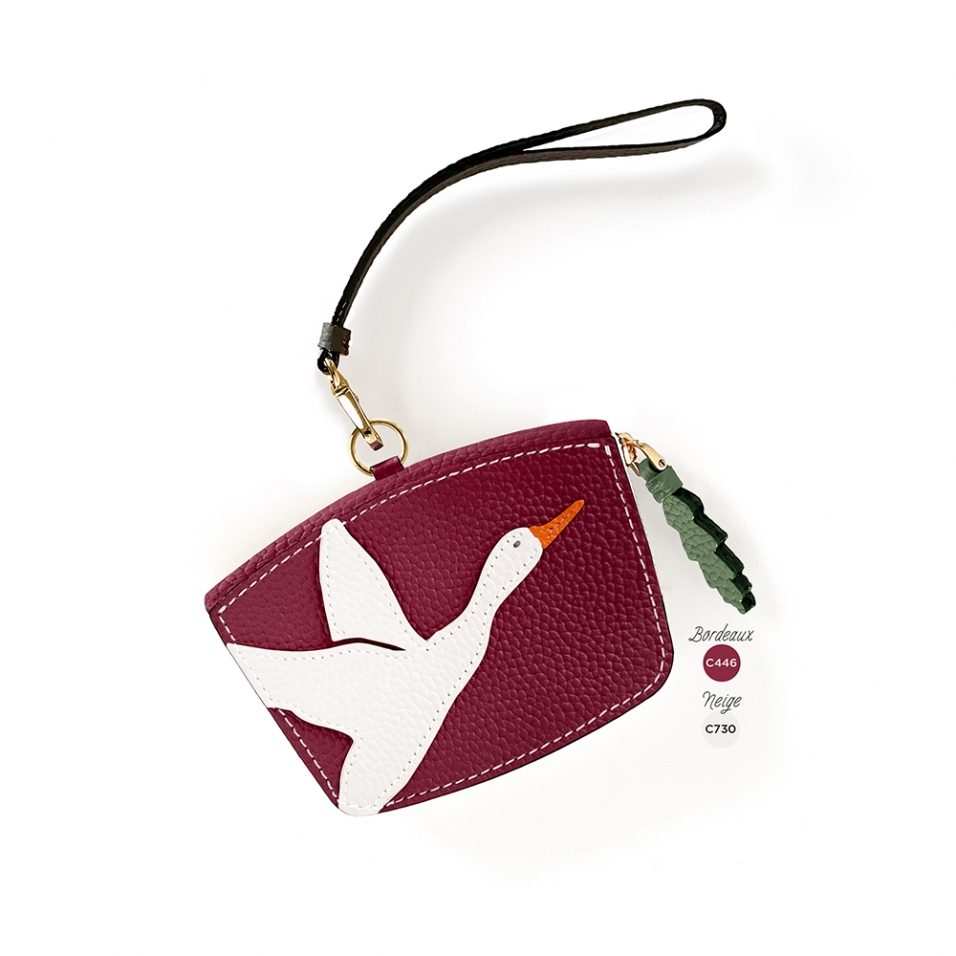 'En L'Air Monnaie Lièvre' Nappa Leather Wallet Dark Red