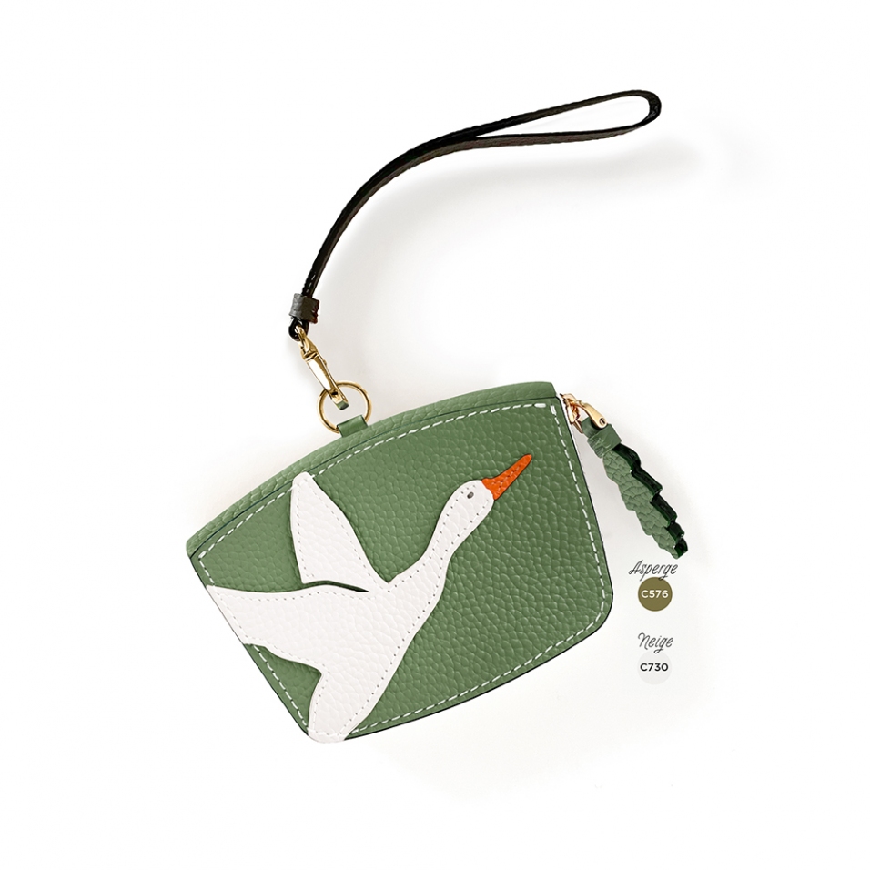 'En L'Air Monnaie Lièvre' Nappa Leather Wallet Asperge