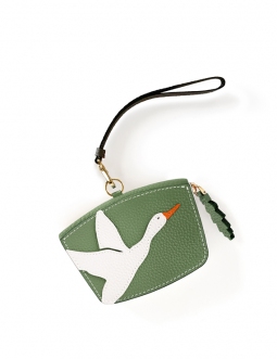 'En L'Air Monnaie Oie' Porte Monnaie Cuir Nappa Asperge