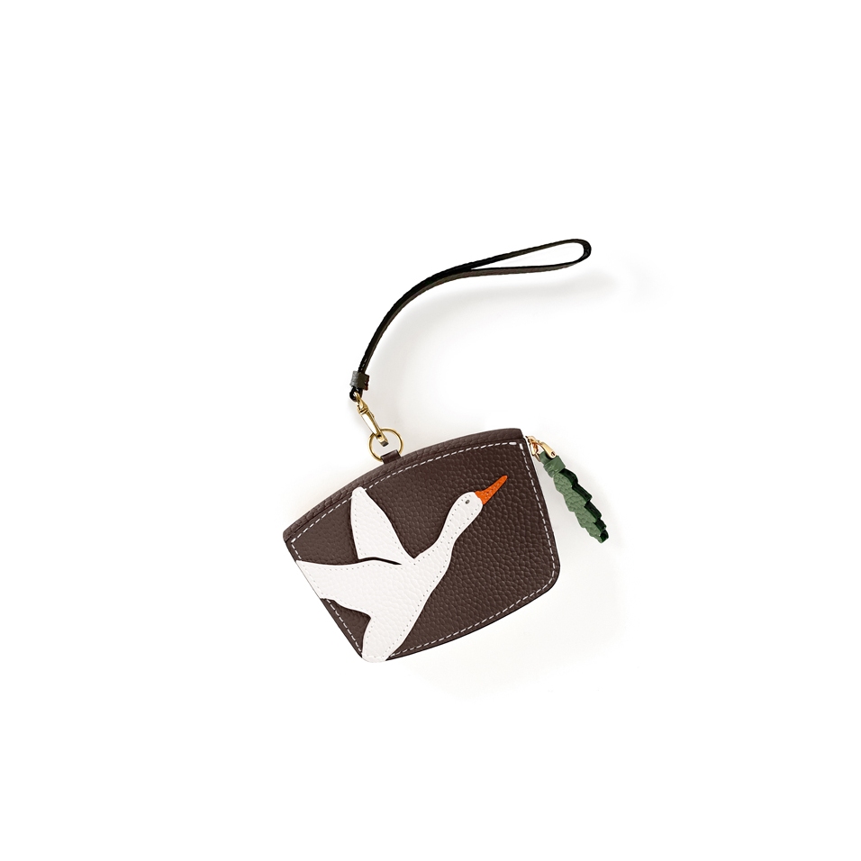 'En L'Air Monnaie Oie' Porte Monnaie Cuir Nappa Chocolat